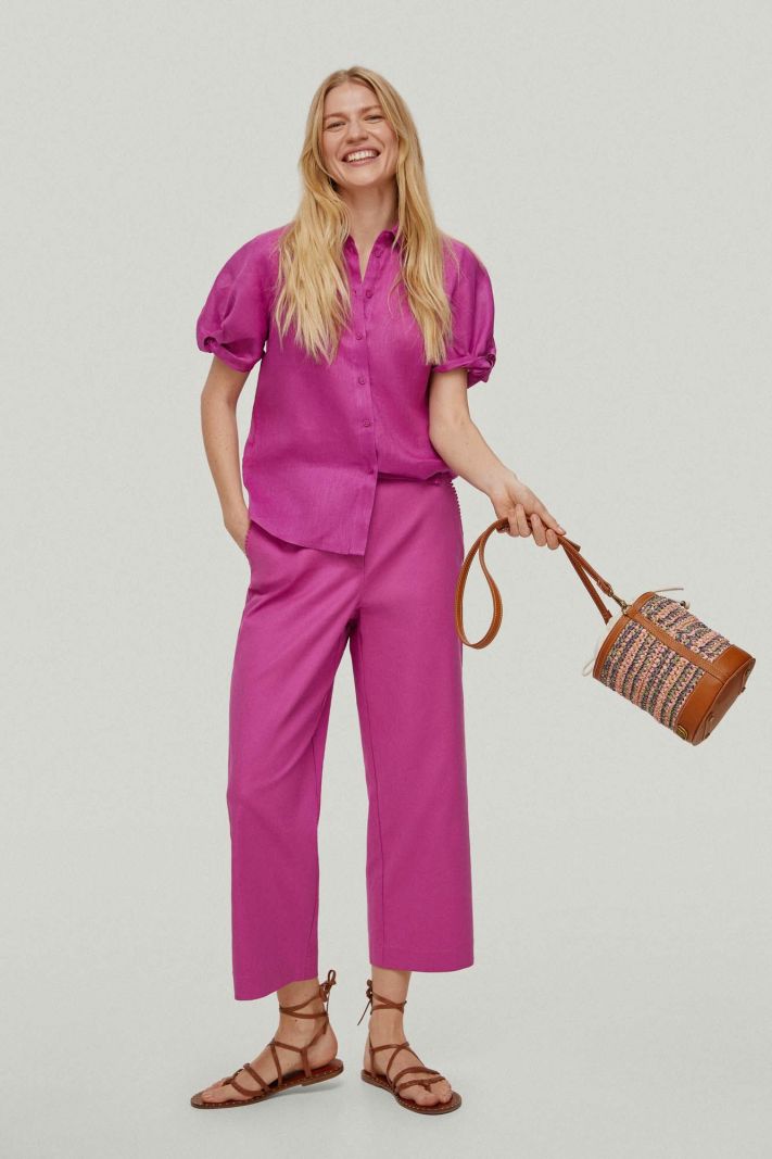 Women Pedro del Hierro Trousers | Fuchsia Culottes Pink