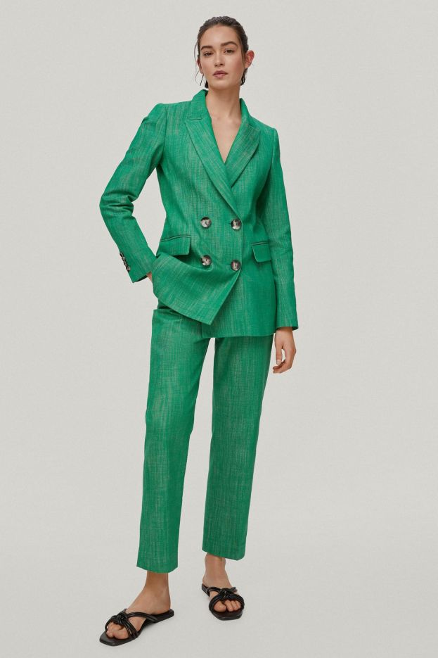 Women Pedro del Hierro Trousers | Straightserge Trousers Green